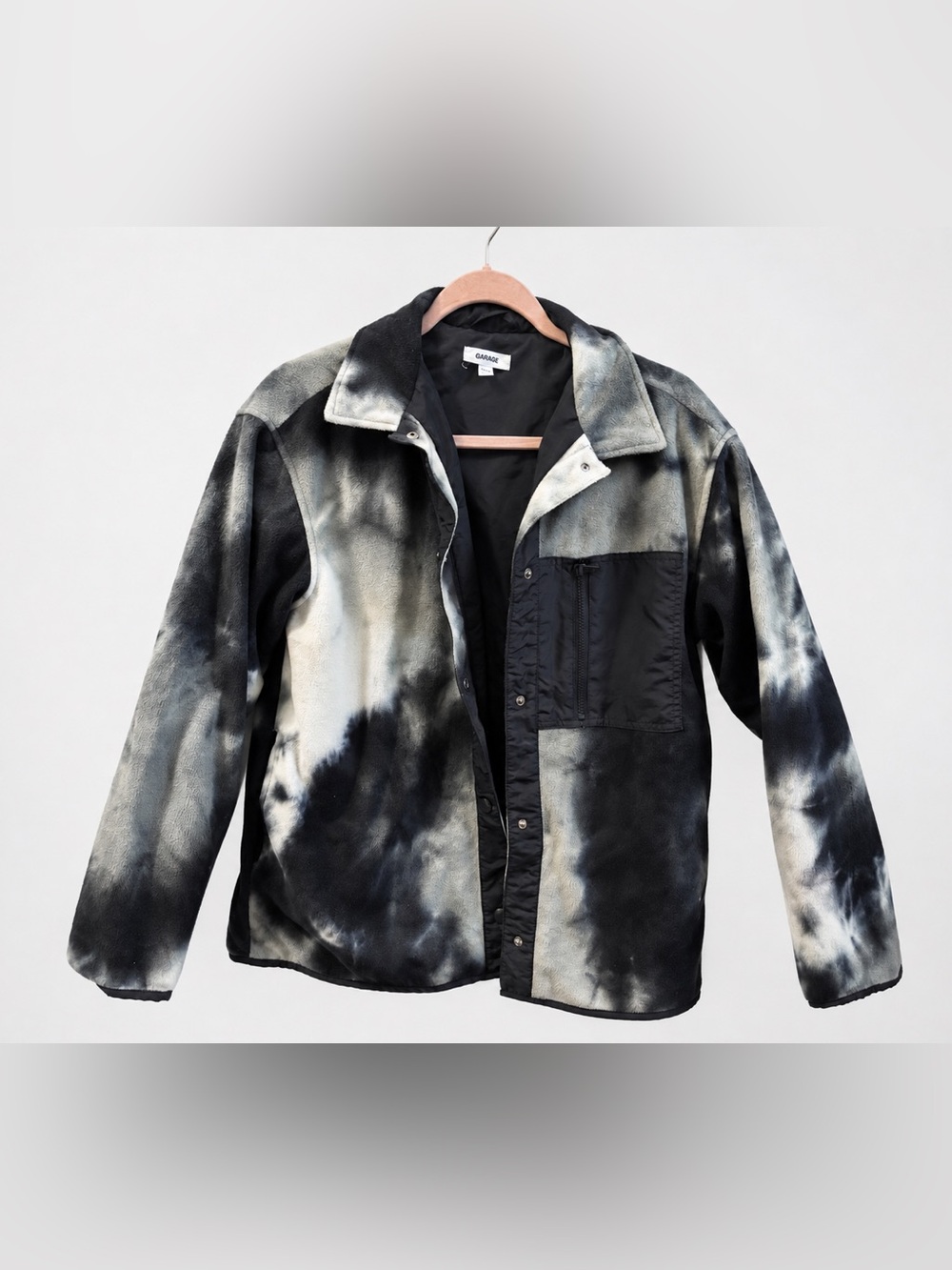 Garage Black, Gray and Blue Tie-Dye Lightweight Shirt tJacket